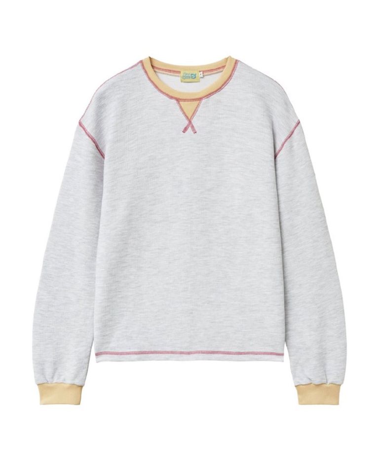 Waffle Long Sleeve Tee (Melange Yellow)