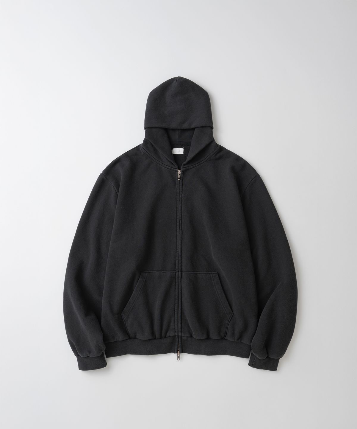 와기(WHAGI) Vintage Zip Sweat Hoodie (Vintage Black)