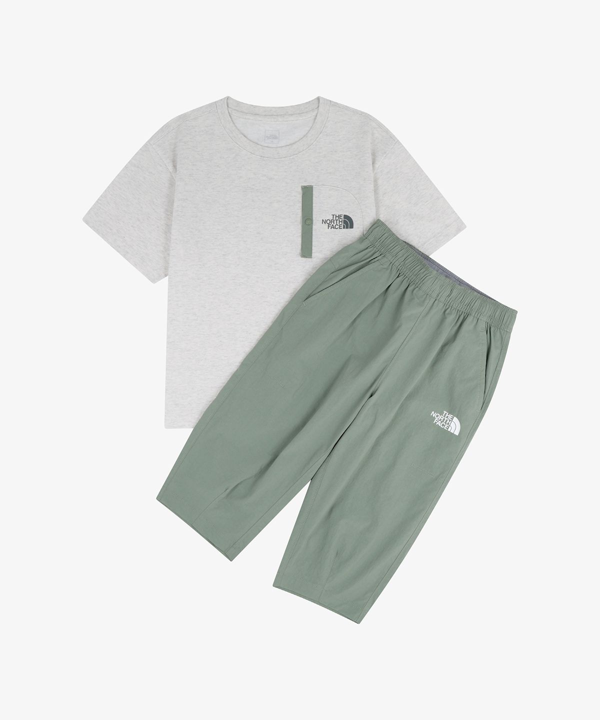 노스페이스 키즈(THE NORTH FACE KIDS) 키즈 하이크 카프리 크루 세트 NT7US14T_OAT