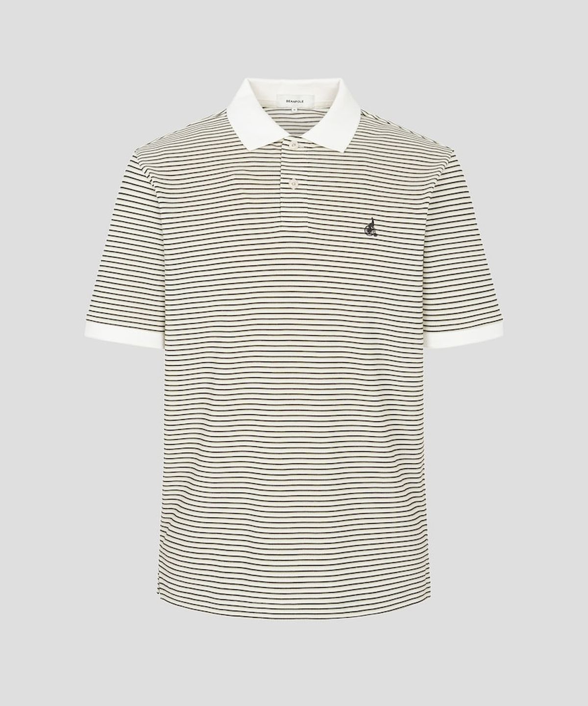 빈폴 멘(BEANPOLE MEN) 멀티 스트라이프 칼라넥 티셔츠  브라운