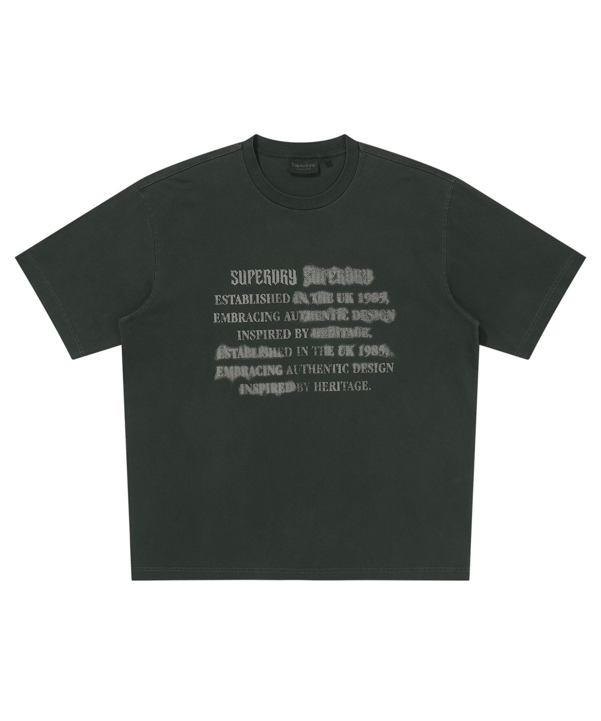 슈퍼드라이(SUPERDRY) 빈티지 레터링 티셔츠 다크헌터 SDUISCQ41DHT