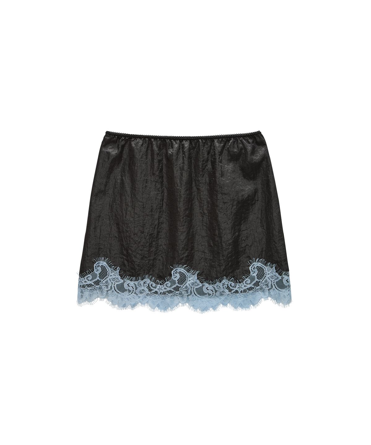 살롱 드 욘(SALON DE YOHN) Banding Lace Satin Skirt_ Charcoal