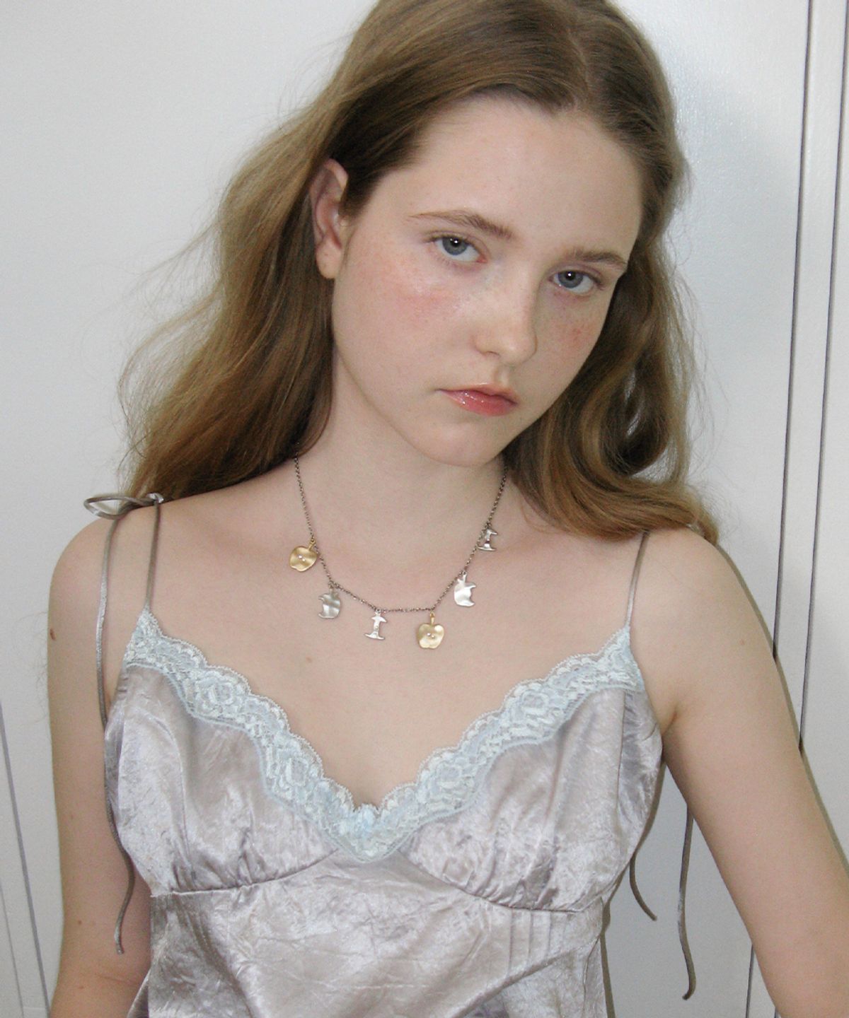 시눈(SINOON) Mini Apple Charms Necklace (Silver Gold)