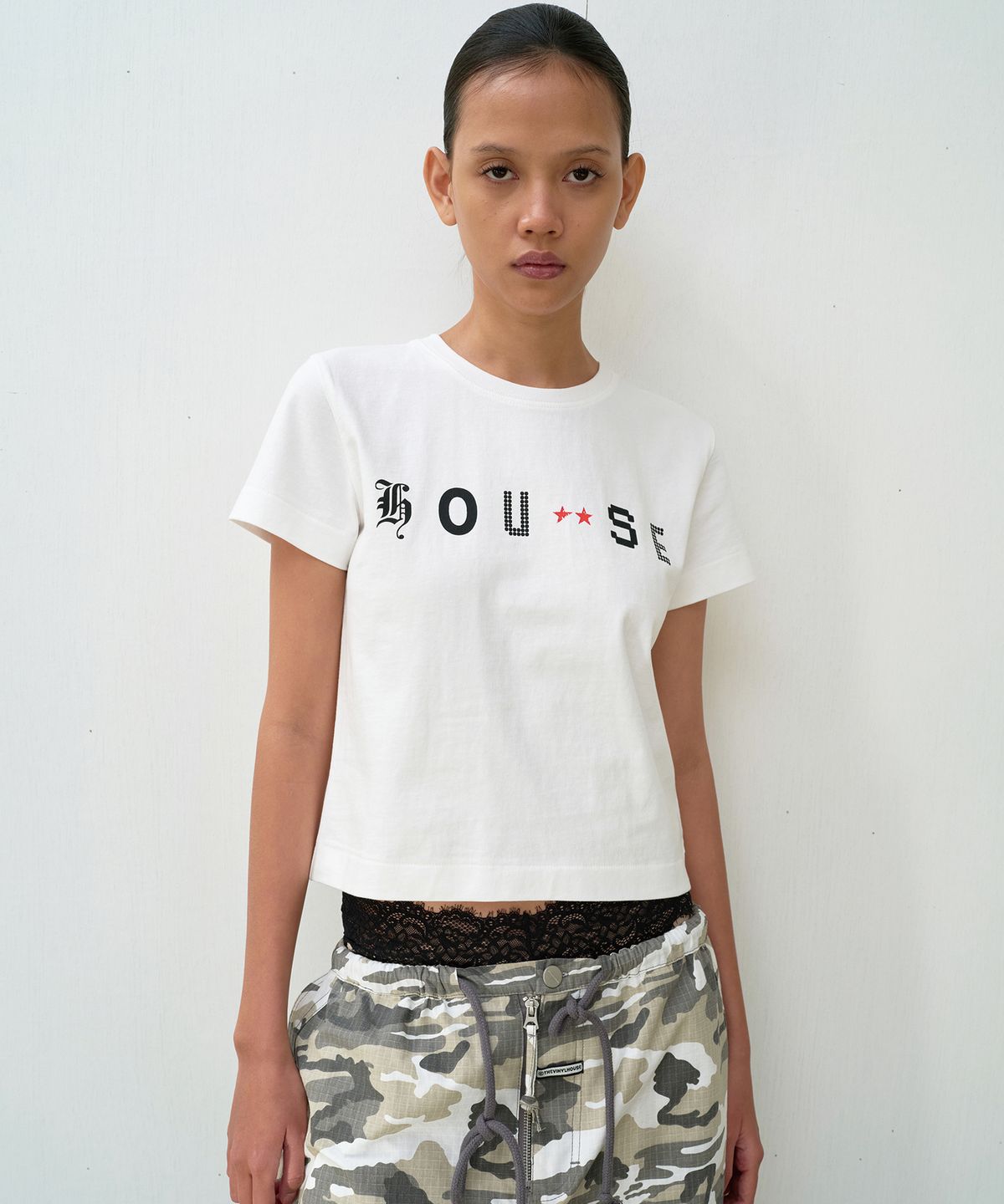 더바이닐하우스(THEVINYLHOUSE) FONT-HOUSE TEE WHITE