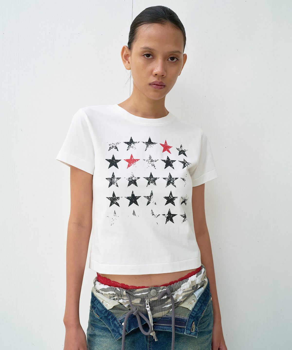 더바이닐하우스(THEVINYLHOUSE) FADED STAR TEE WHITE
