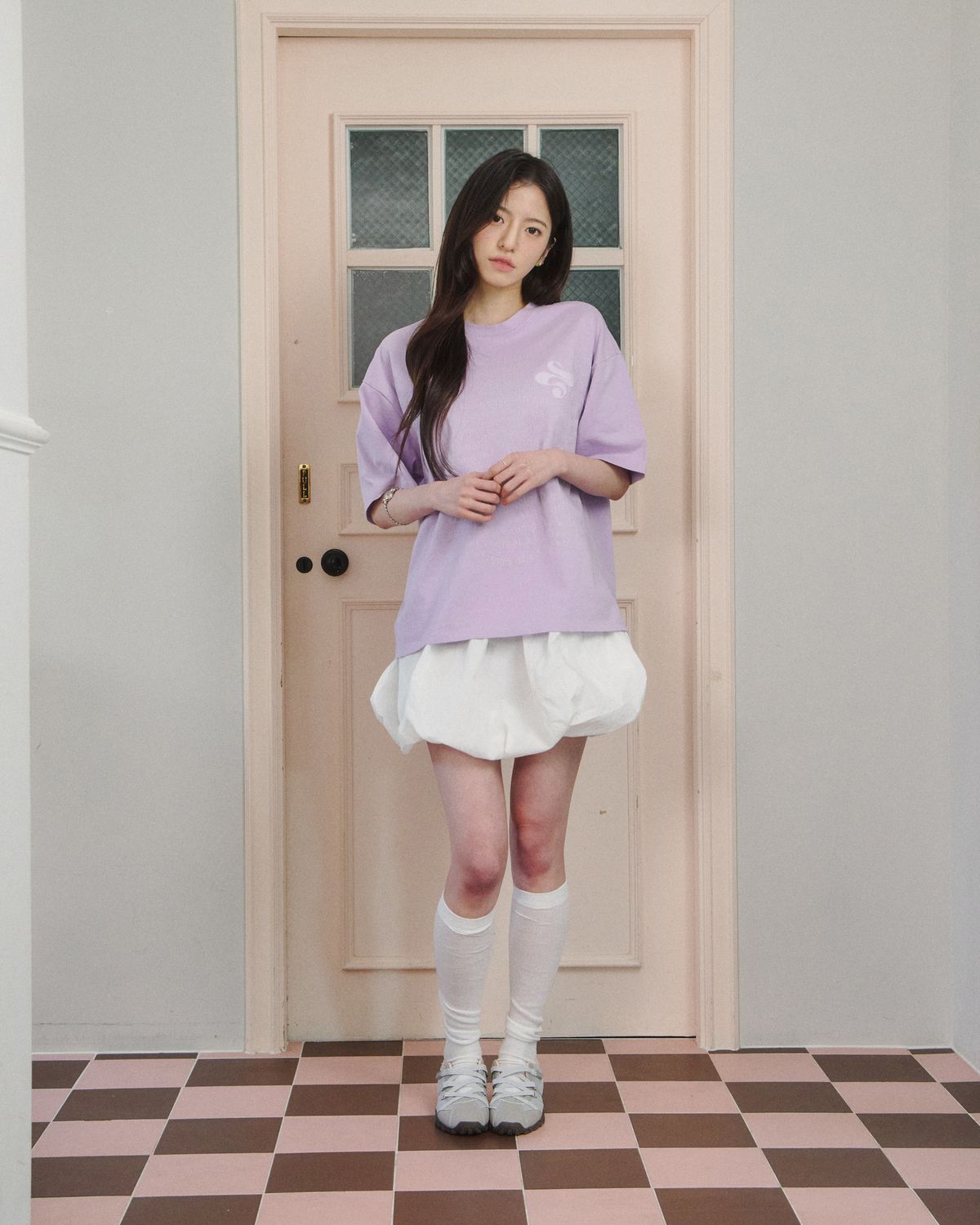 업드래프트(UPDRAFT) Updraft Oversized Artwork T-shirts [Light Purple]