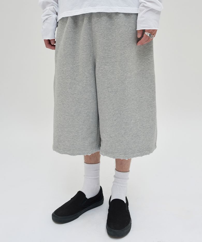 CUT EDGE SWEAT SHORTS [GRAY]