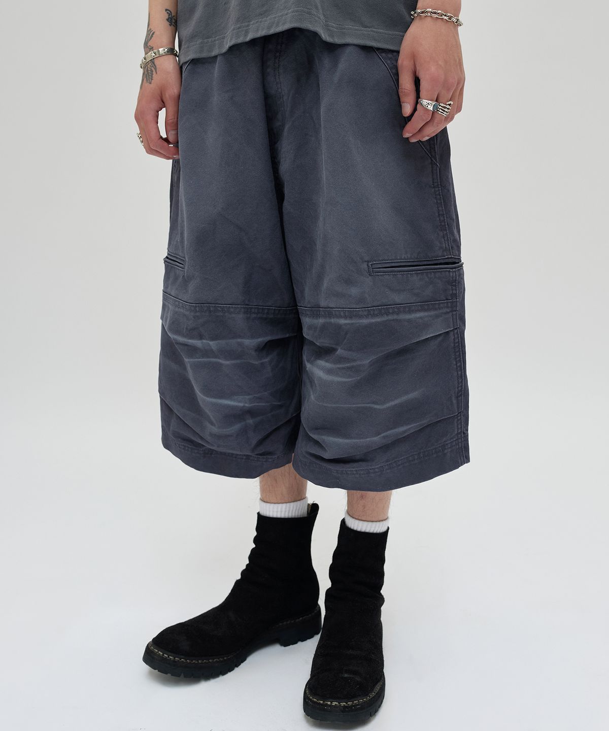 스웨이드(SUADE) UTILITY CARGO SHORTS [NAVY]