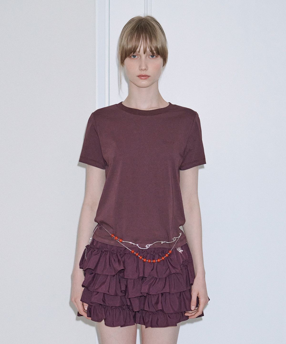 시눈(SINOON) Logo Basic T-Shirt (Plum)