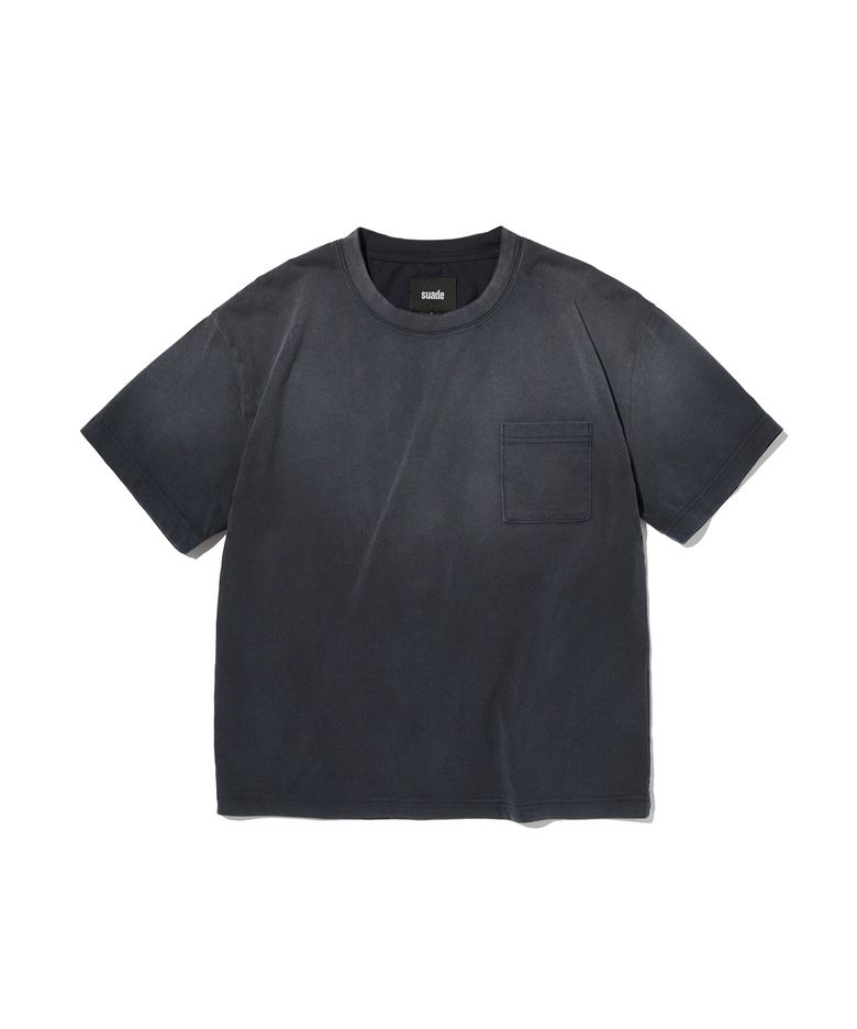 POCKET CROPPED TEE [WASHING NAVY]