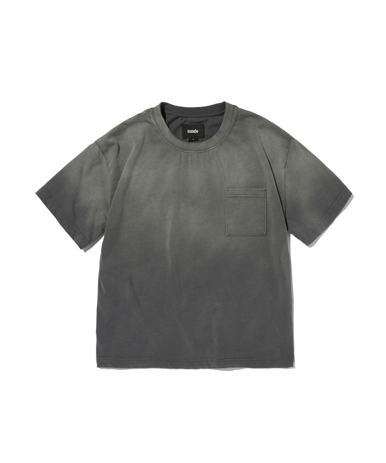 POCKET CROPPED TEE [WASHING GRAY]