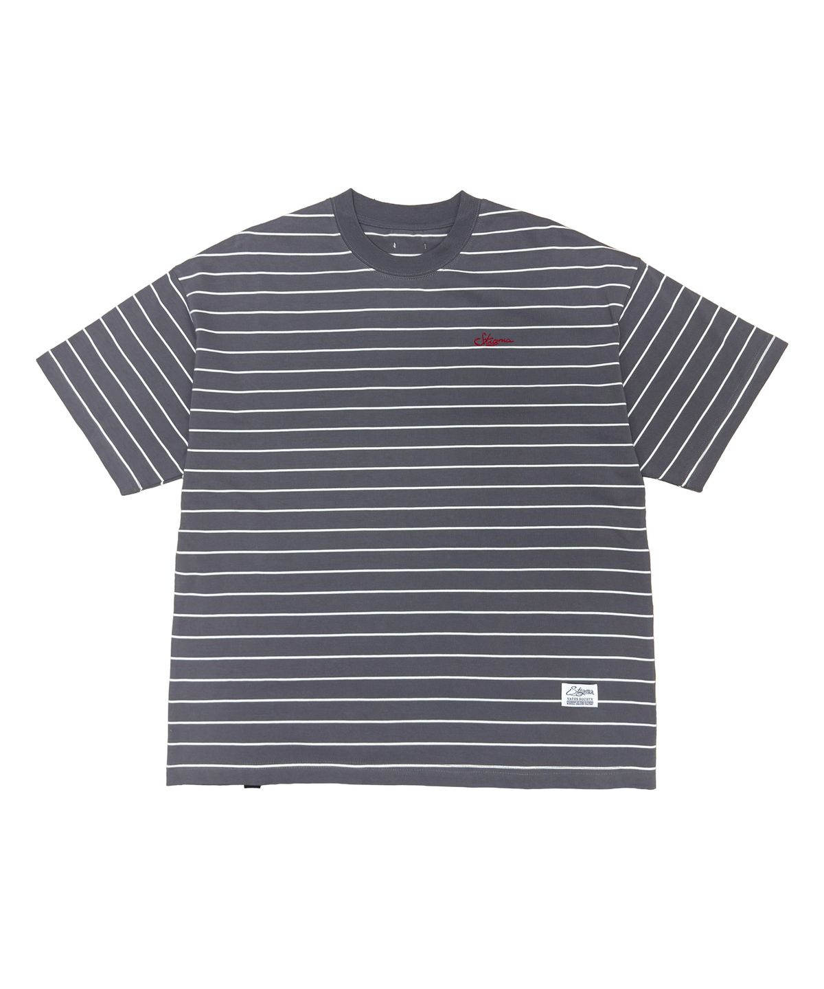 스티그마(STIGMA) STRIPE SHORT SLEEVES GREY