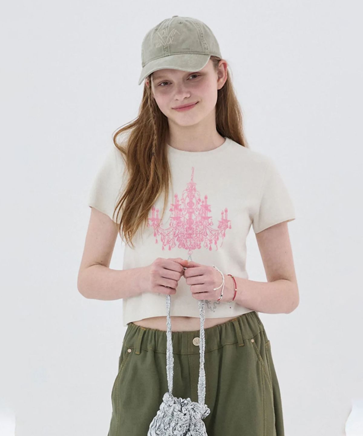 졸리앙볼(JOLIEENVOL) CRYSTAL VIBES CROP KNIT (2 COLORS)