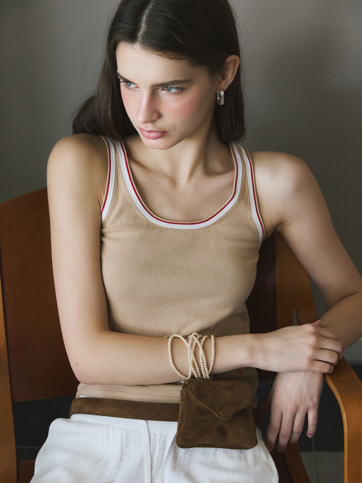 졸리앙볼(JOLIEENVOL) DEEP SCOOP - NECK TANK TOP KNIT (3 COLORS)