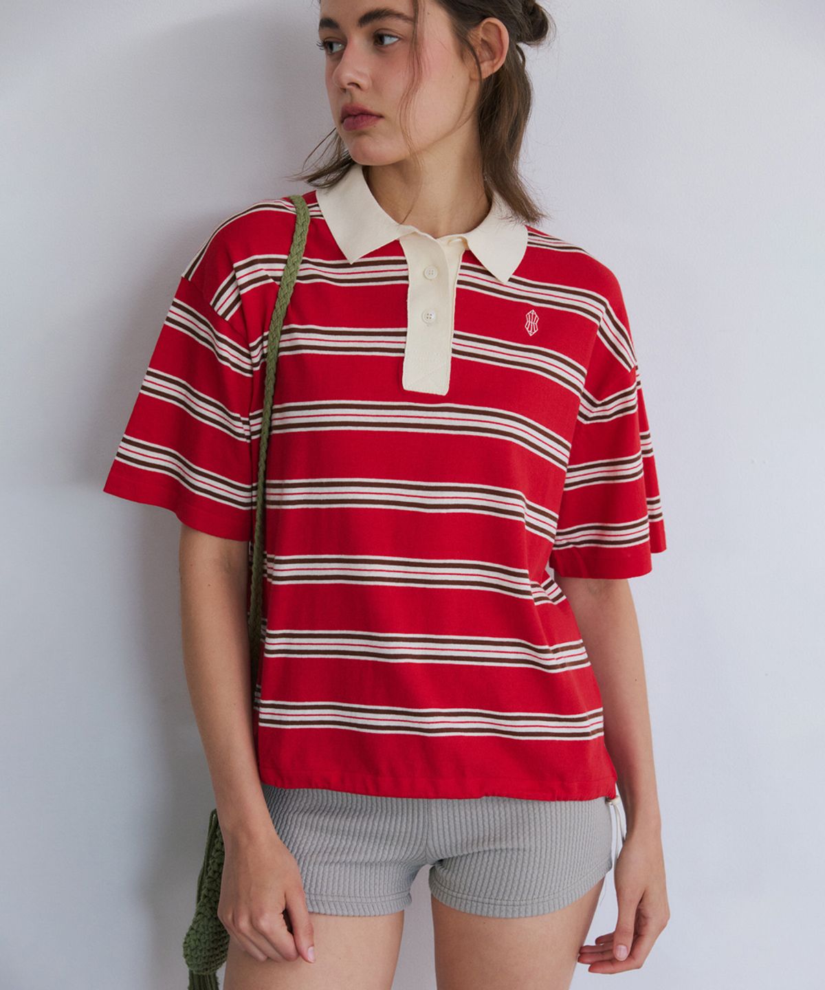 졸리앙볼(JOLIEENVOL) STRUC POLO KNIT - STRIPE (2 COLORS)