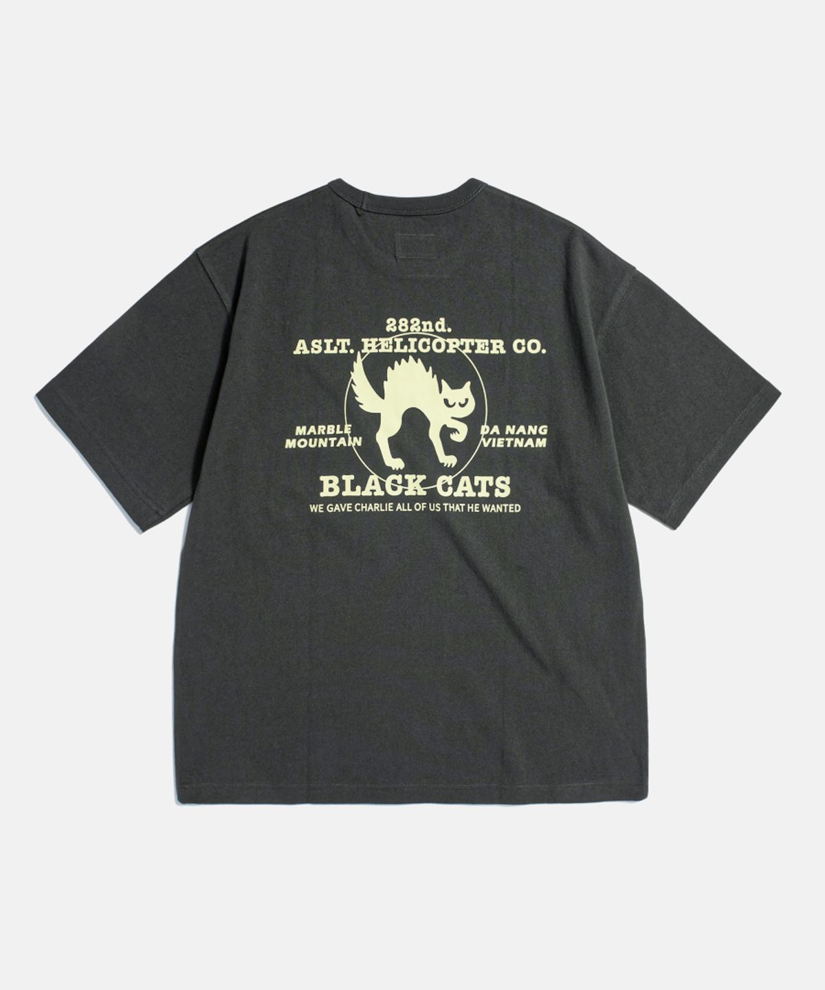 에스피오나지(ESPIONAGE) Black Cats Heavyweight Pocket Tee Vintage Black