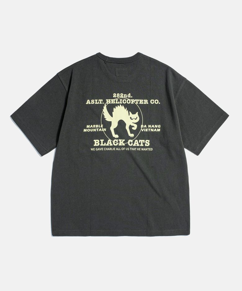 Black Cats Heavyweight Pocket Tee Vintage Black