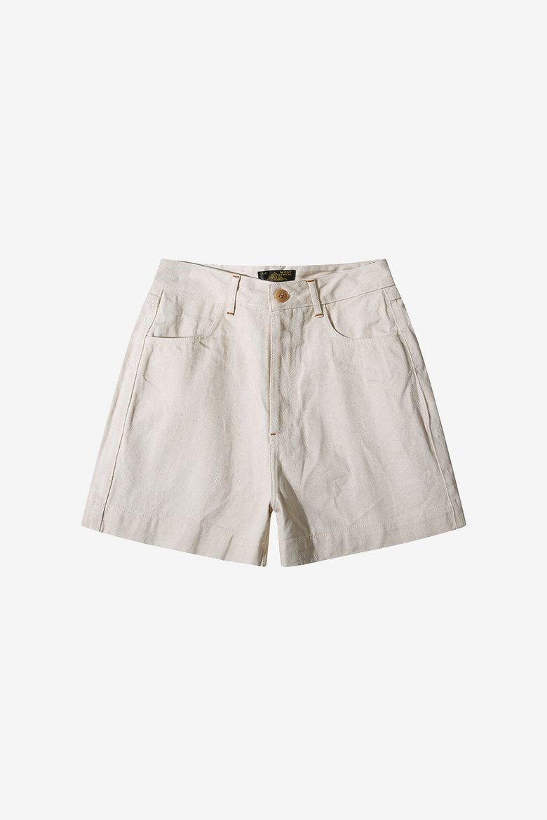 Vintage High-Waisted Denim Shorts_Ivory