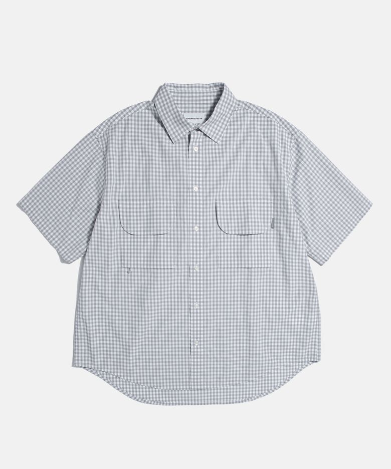 Double Pocket Gingham S/S Shirt Grey