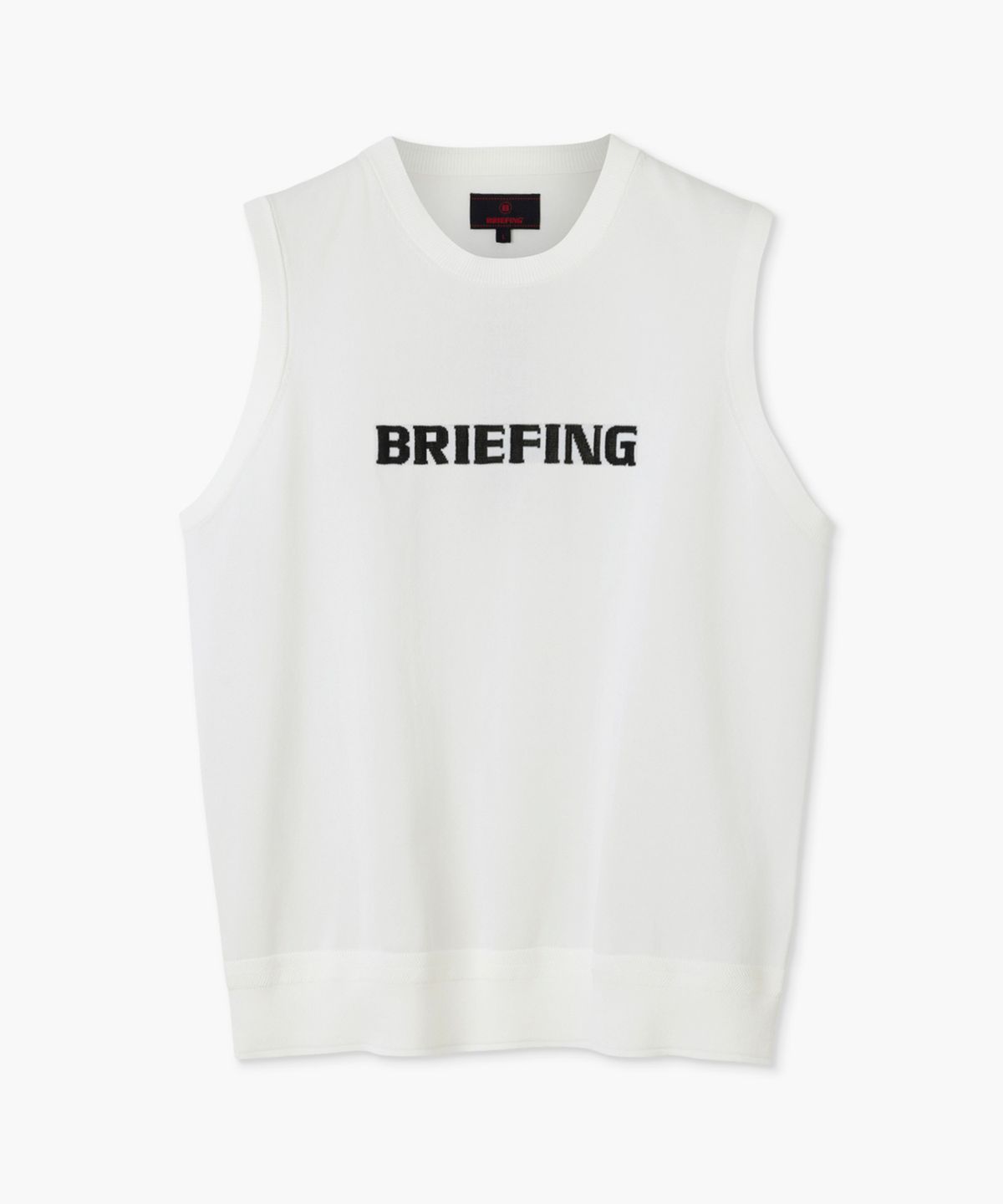 브리핑 골프(BRIEFING GOLF) 남자 크루넥 니트 베스트_화이트