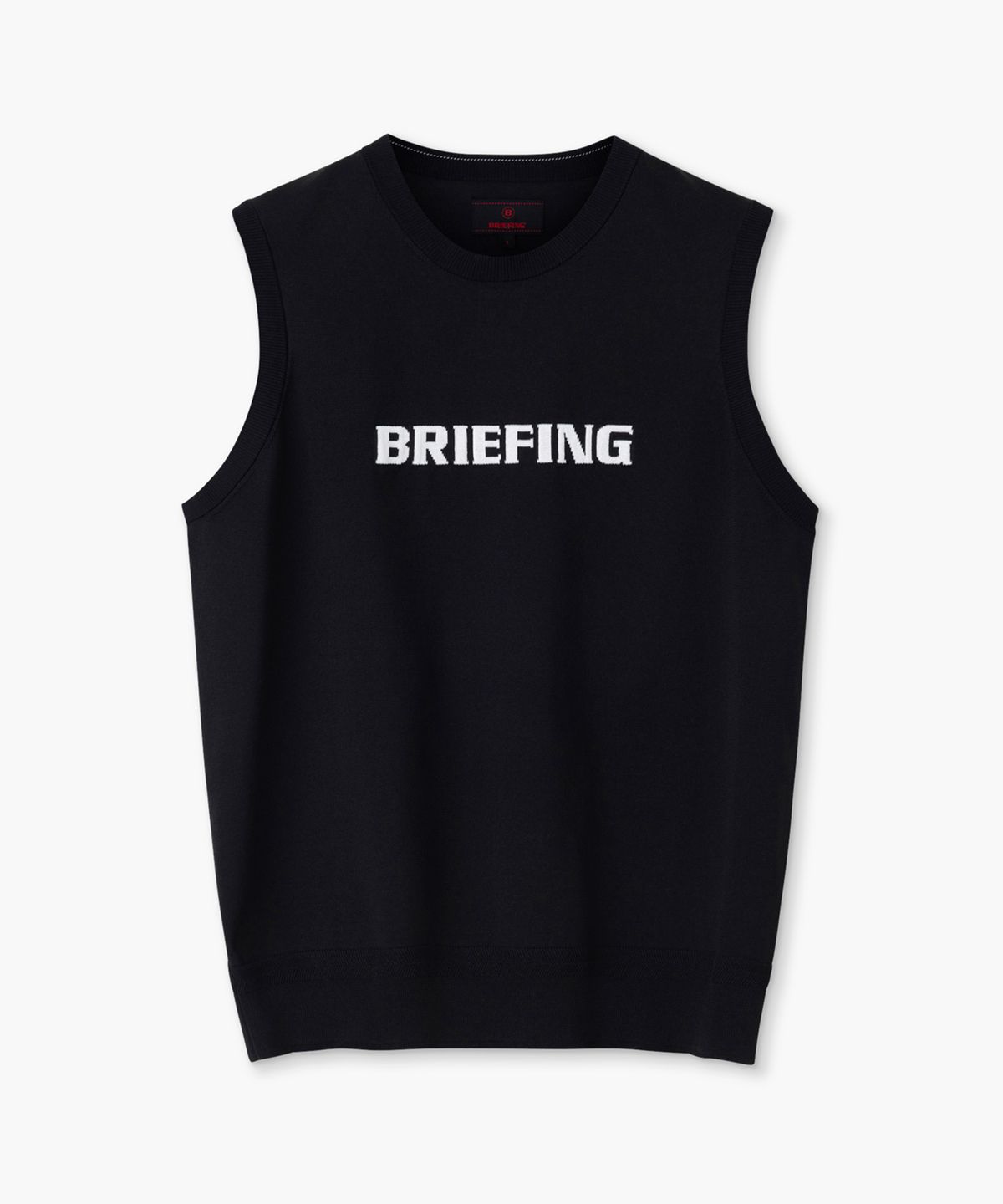 브리핑 골프(BRIEFING GOLF) 남자 크루넥 니트 베스트_블랙