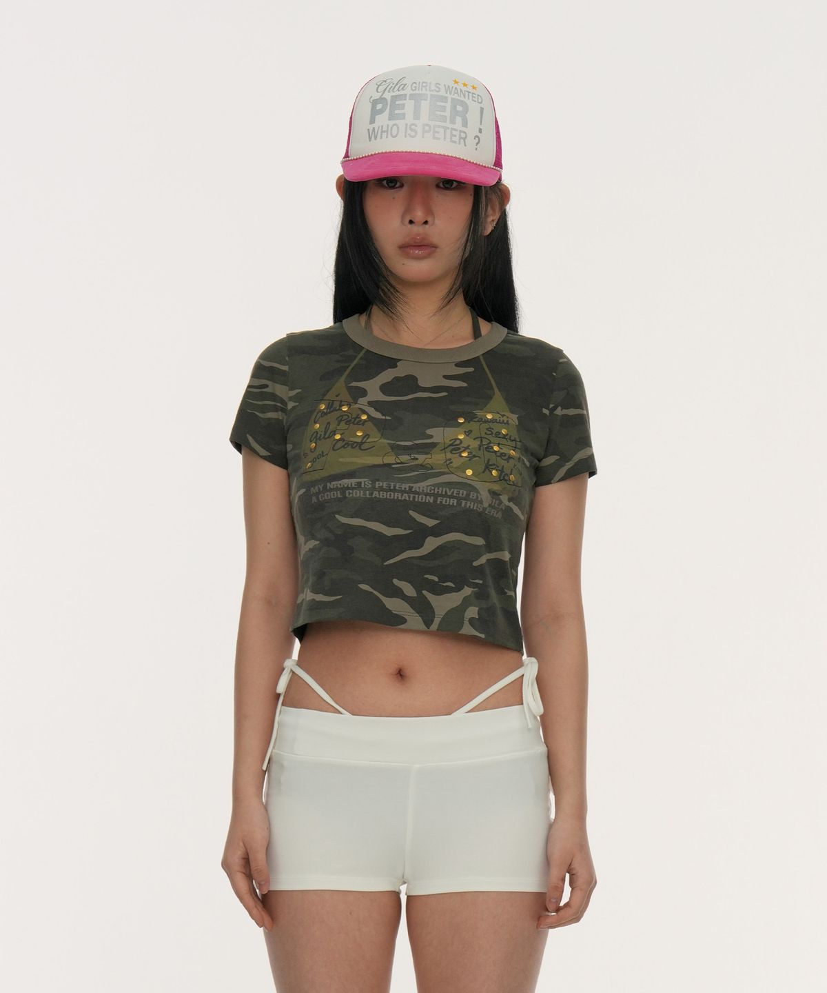 길라아카이브(GILAARCHIVE) P&G HALTER STRAP CROP TOP_CAMO