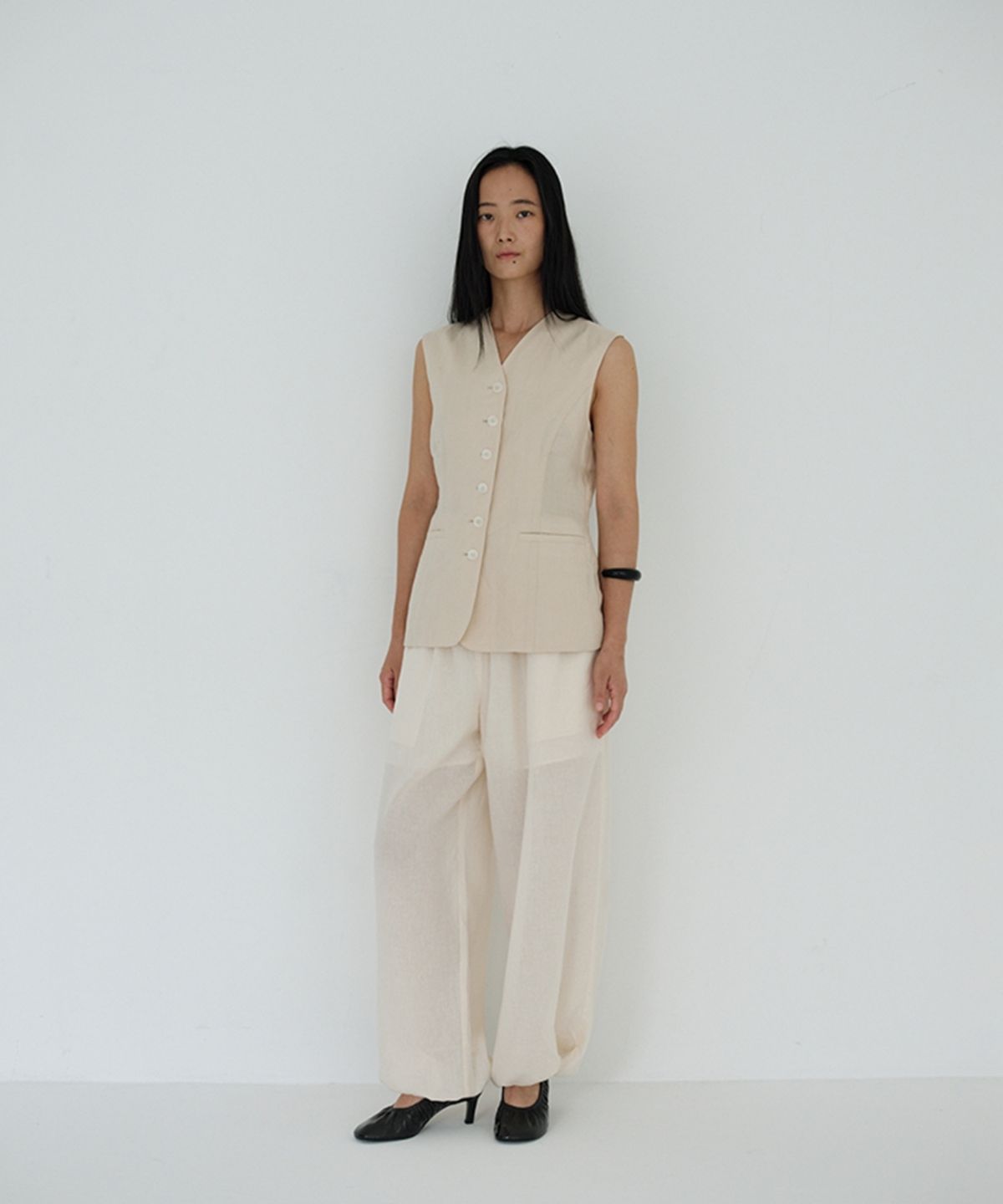 더룸(THELOOM) TAILORED VEST_LIGHT BEIGE