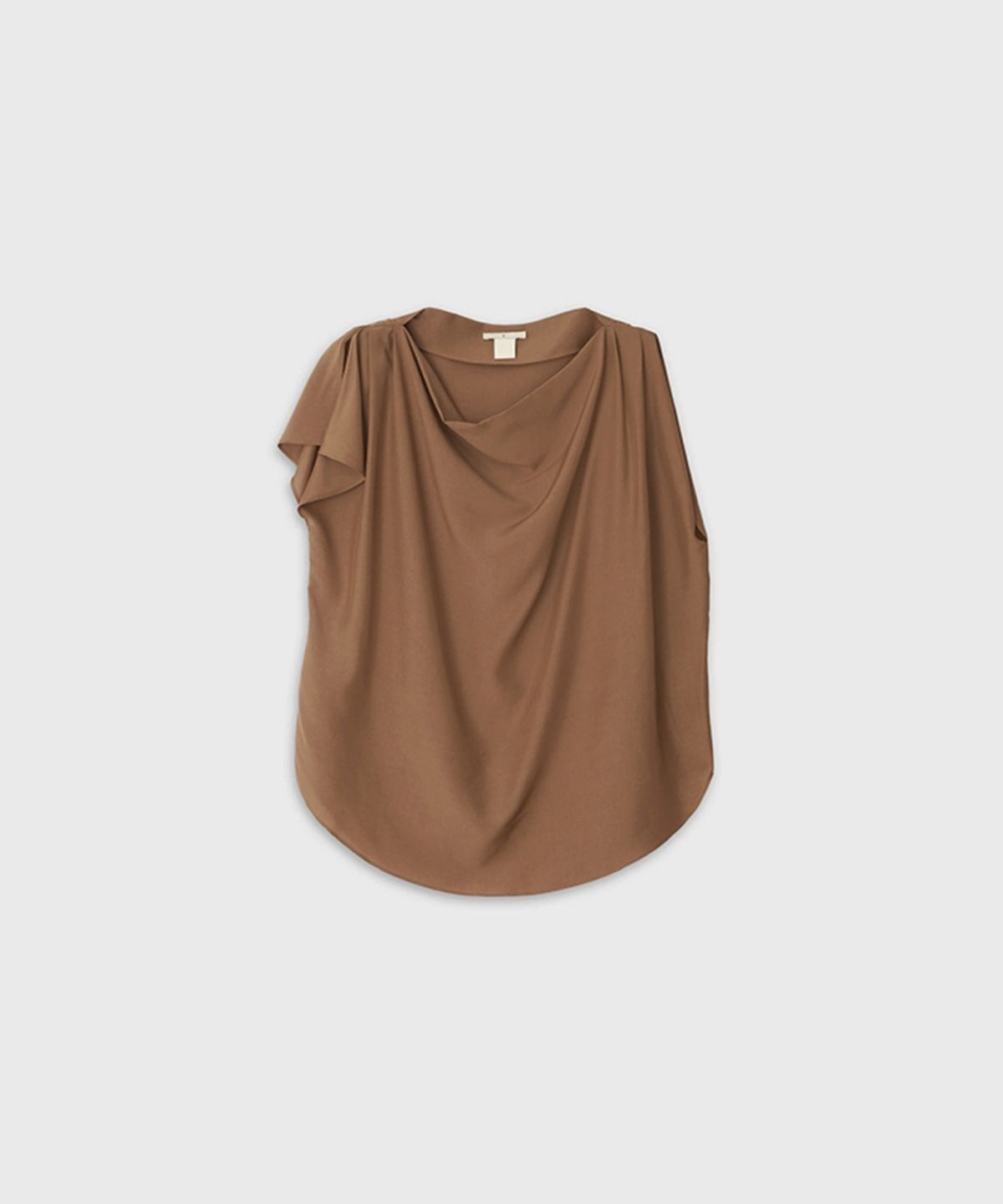 더룸(THELOOM) ASYMMETRIC TUCK TOP_BROWN