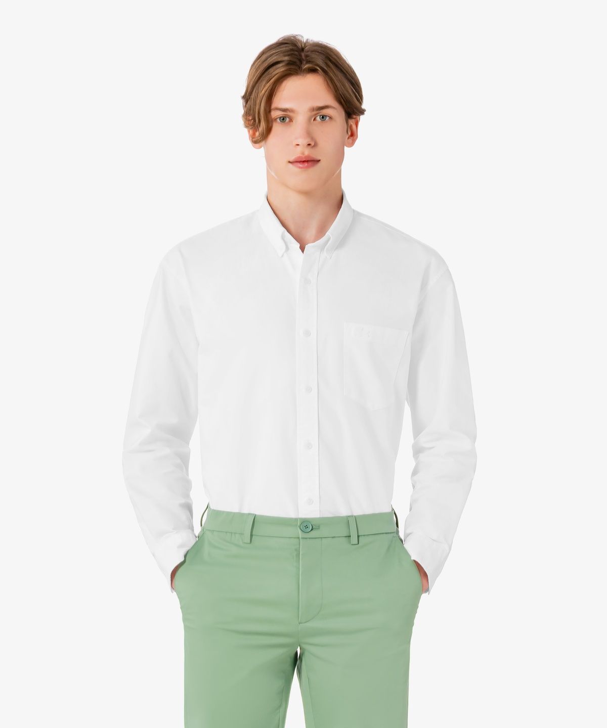 라코스테(LACOSTE) 남성 코튼 옥스포드 릴랙스핏 셔츠 CH165E-56G 001
