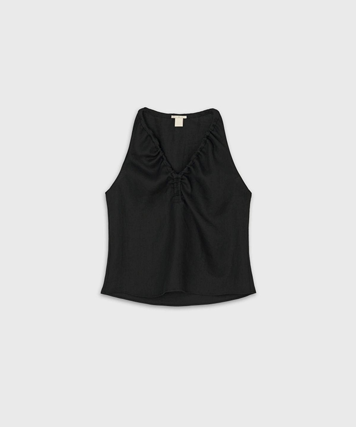 더룸(THELOOM) RUCHE HALTER TOP_BLACK