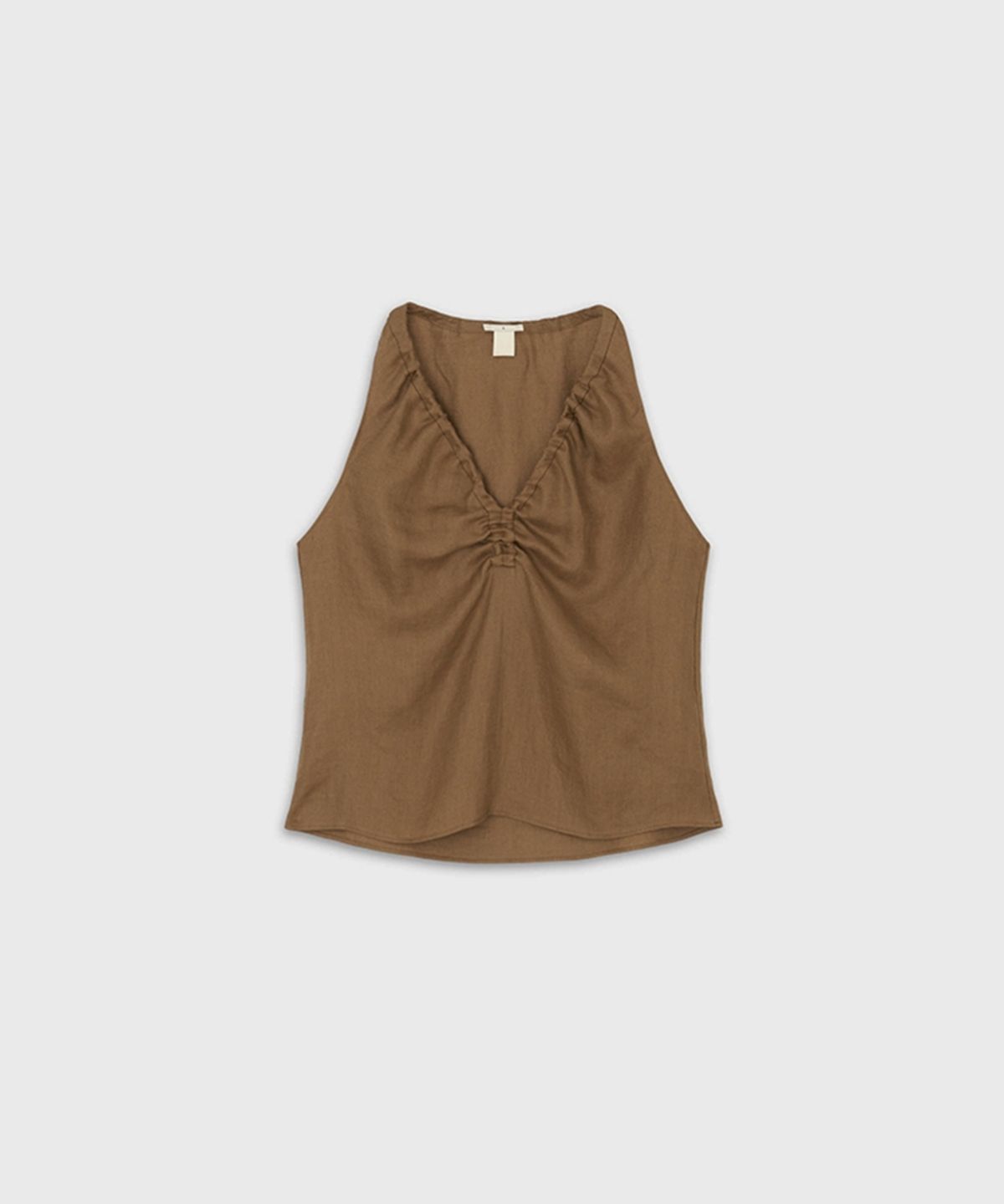 더룸(THELOOM) RUCHE HALTER TOP_BROWN