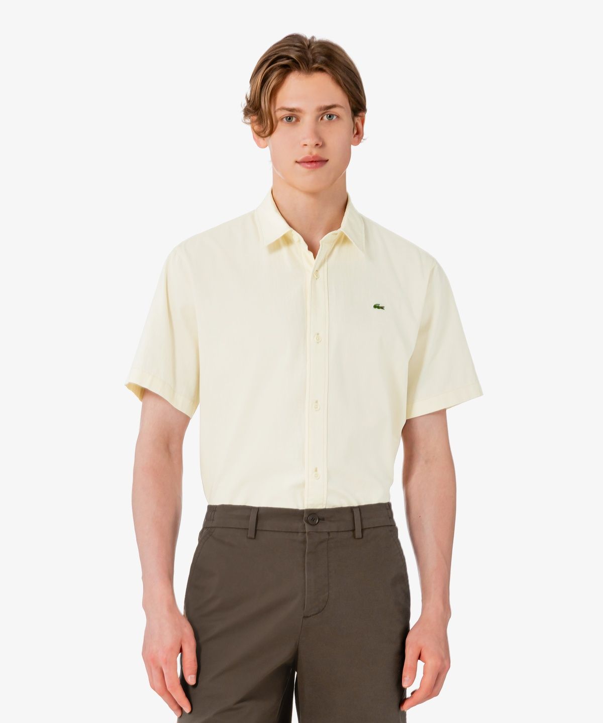 라코스테(LACOSTE) 남성 샴브레이 반팔 셔츠 CH359E-56G 056