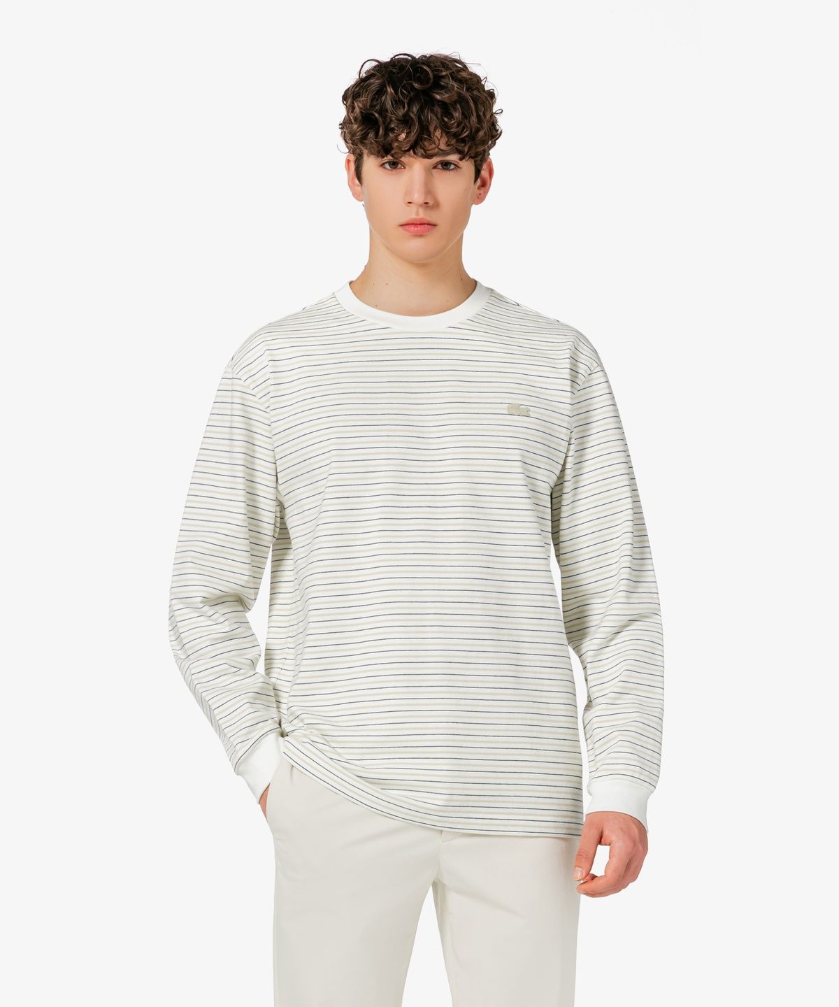 라코스테(LACOSTE) 남성 긴팔 스트라이프 티셔츠 TH338E-56G 001