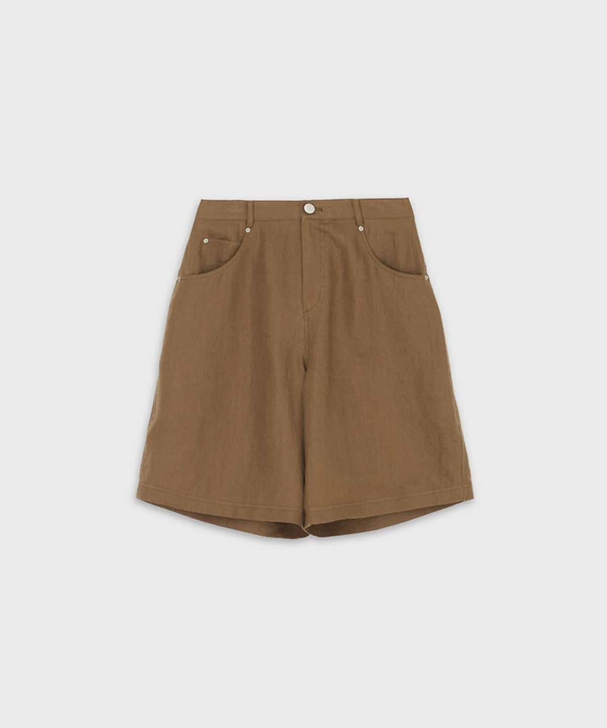 더룸(THELOOM) LINEN DENIM BERMUDA_BROWN