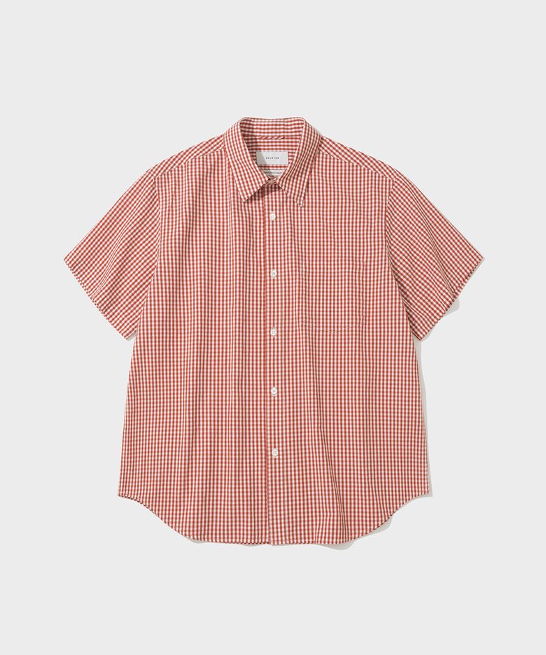 ICE COTTON GINGHAM CHECK SHIRT (RED)