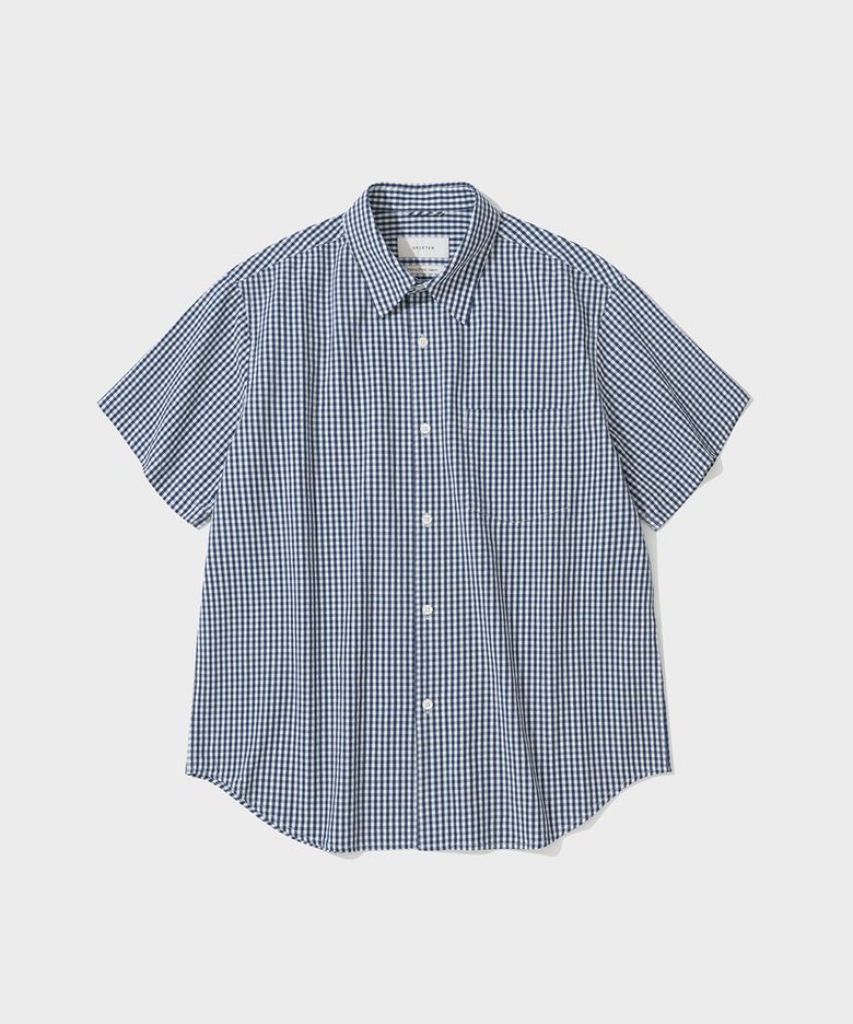ICE COTTON GINGHAM CHECK SHIRT (BLUE)