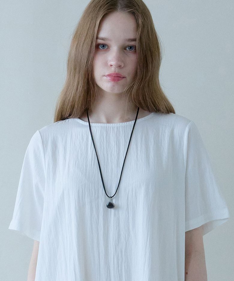 RING PENDANT NECKLACE_BLACK