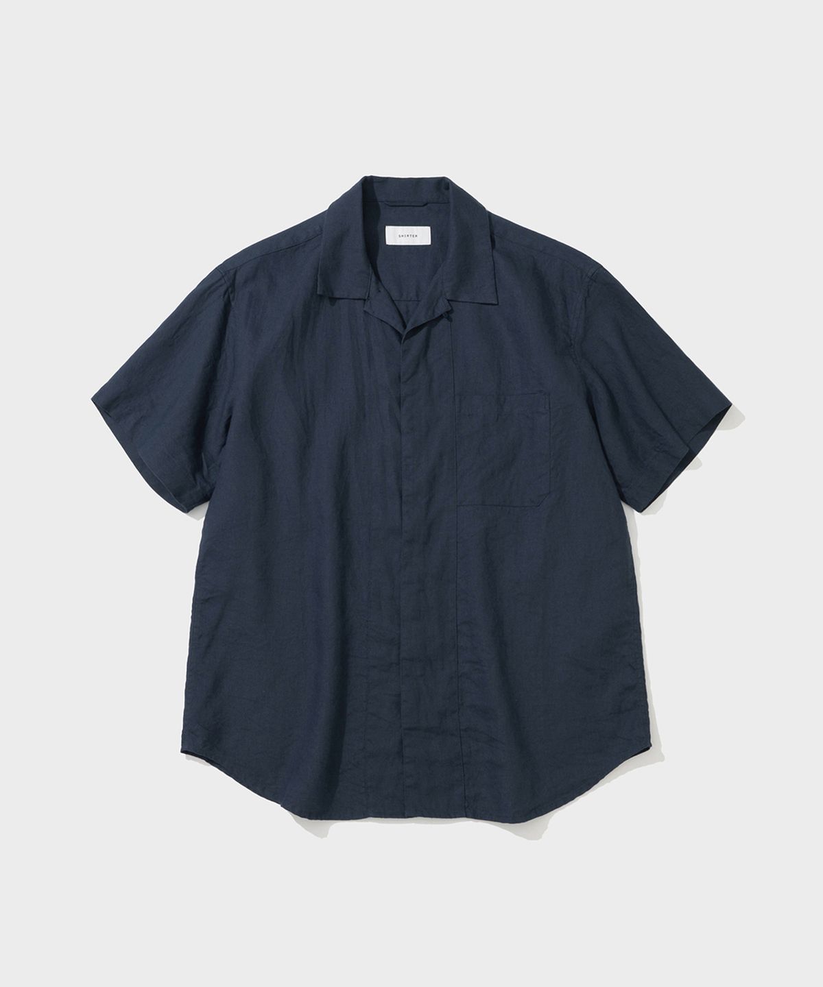 셔터(SHIRTER) PURE LINEN SHORT SLEEVE SHIRT (NAVY)