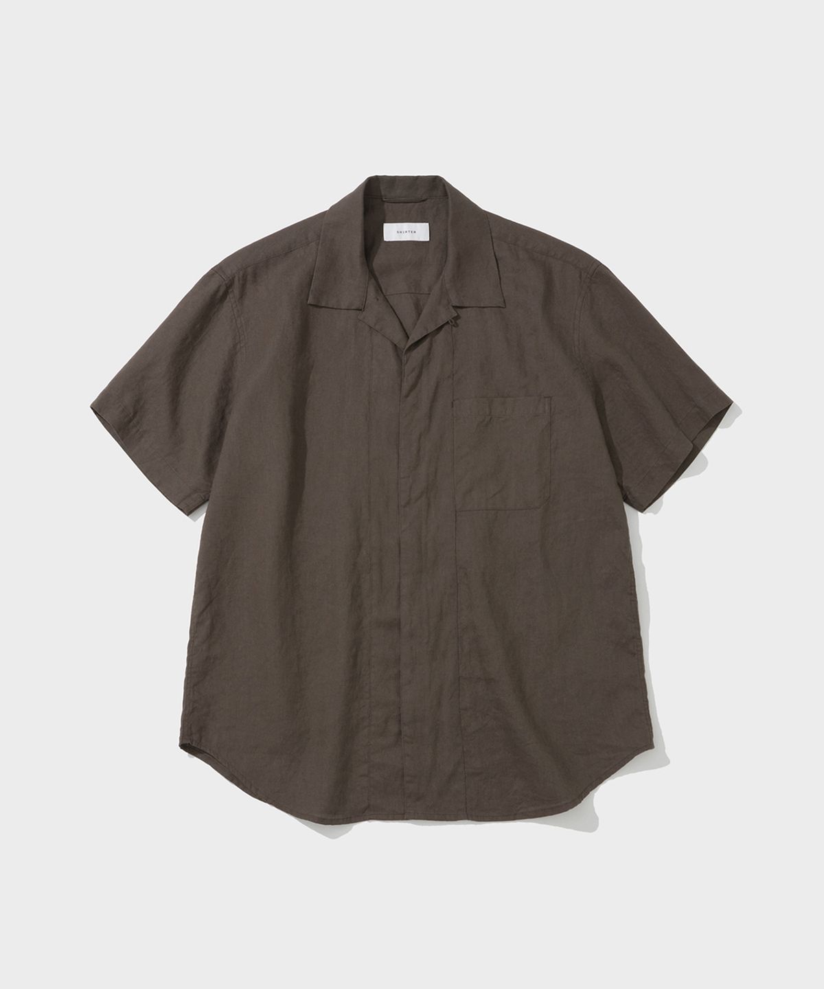 셔터(SHIRTER) PURE LINEN SHORT SLEEVE SHIRT (BROWN)