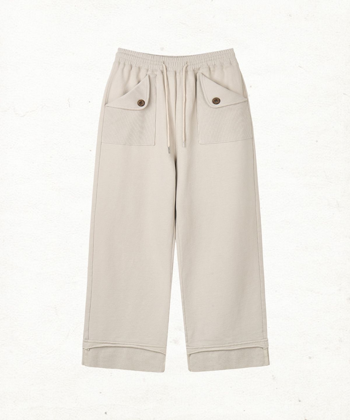 단델(DANDEL) DD rib pocket easy sweat pants (CREAM)