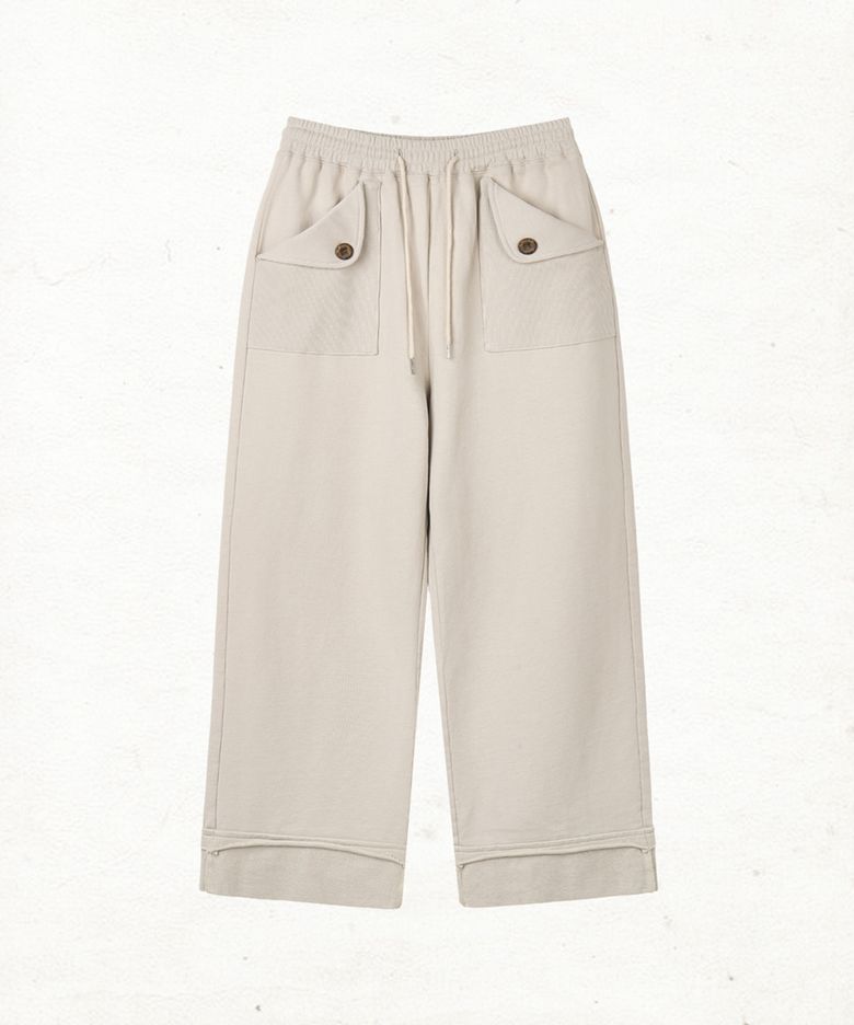 DD rib pocket easy sweat pants (CREAM)