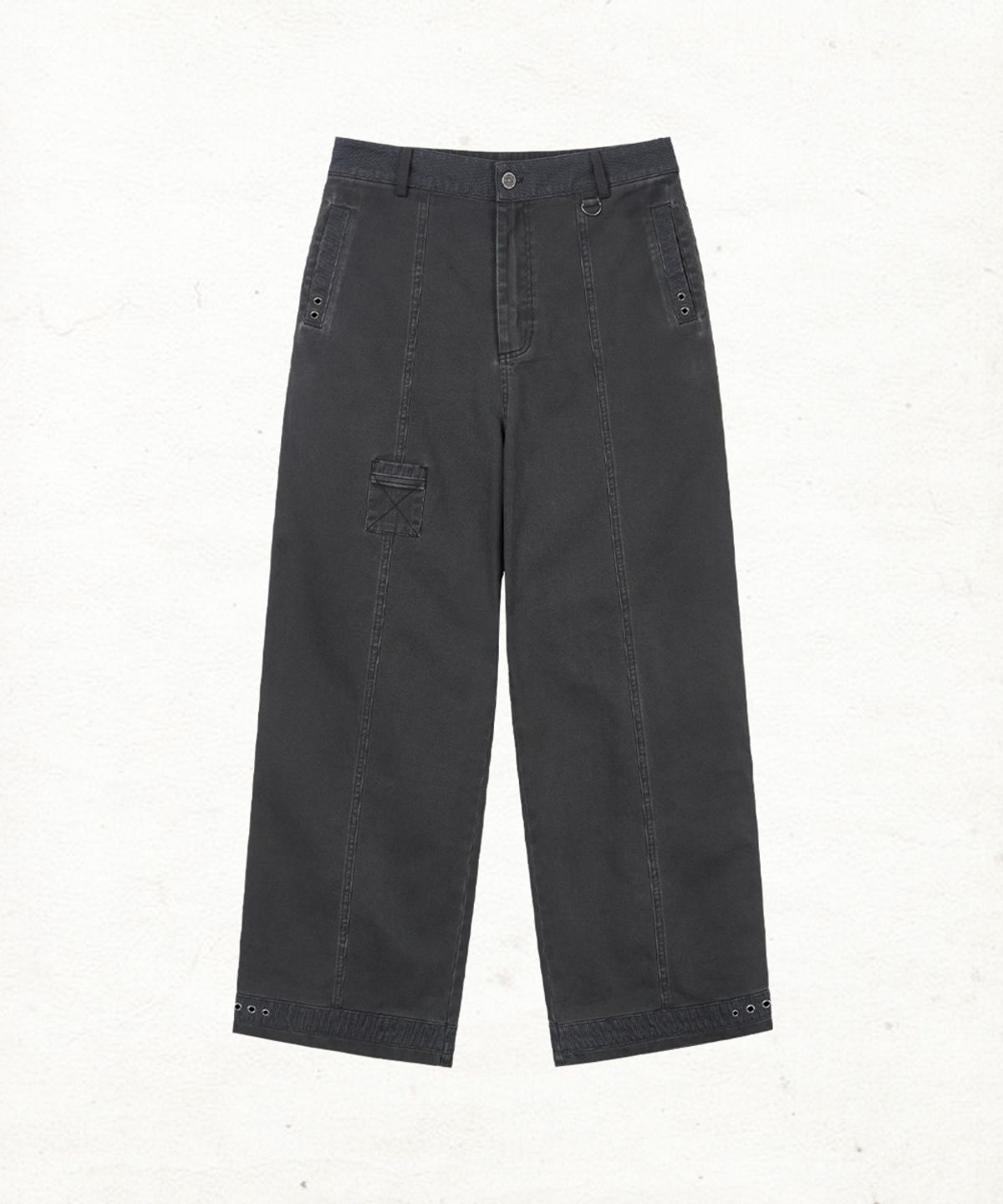 단델(DANDEL) DD box stitch binding pants (CHARCOAL)