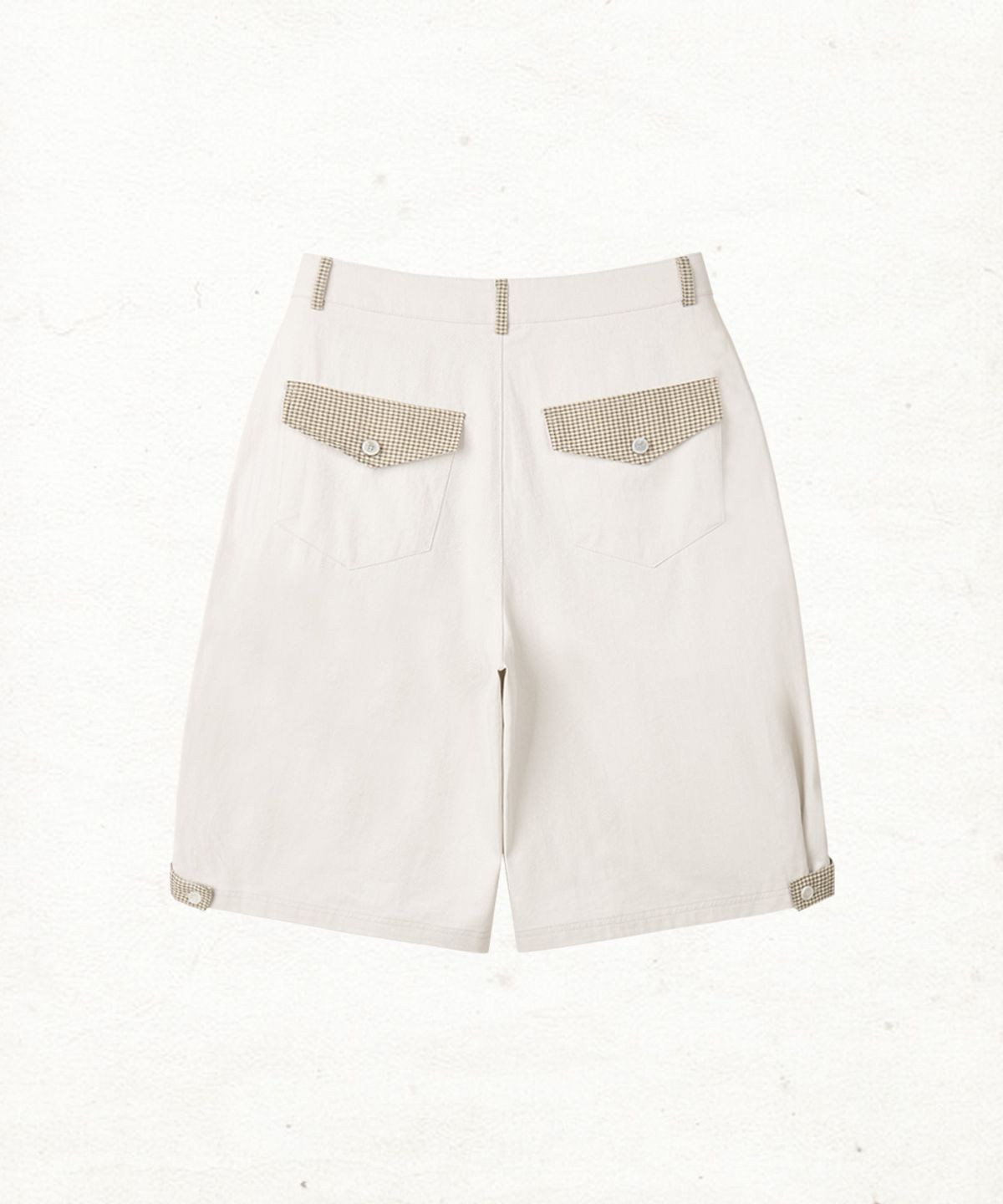 단델(DANDEL) DD check balloon bermuda pants (CREAM)