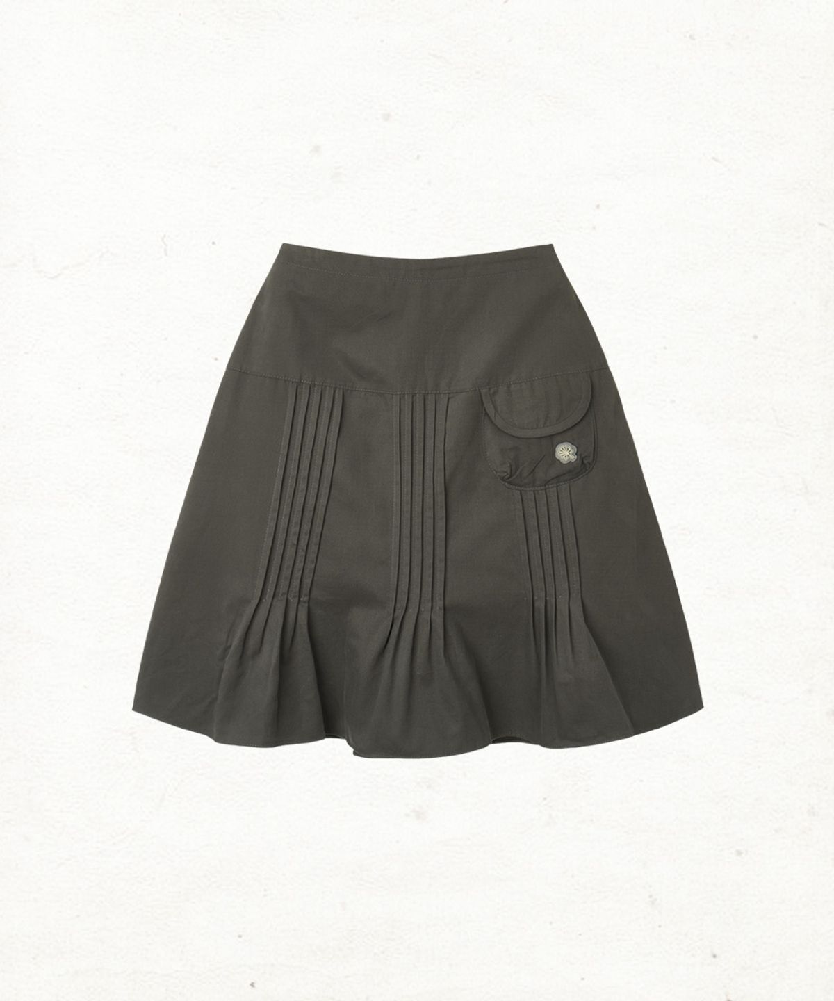 단델(DANDEL) DD pleats round pocket skirt (CHARCOAL)