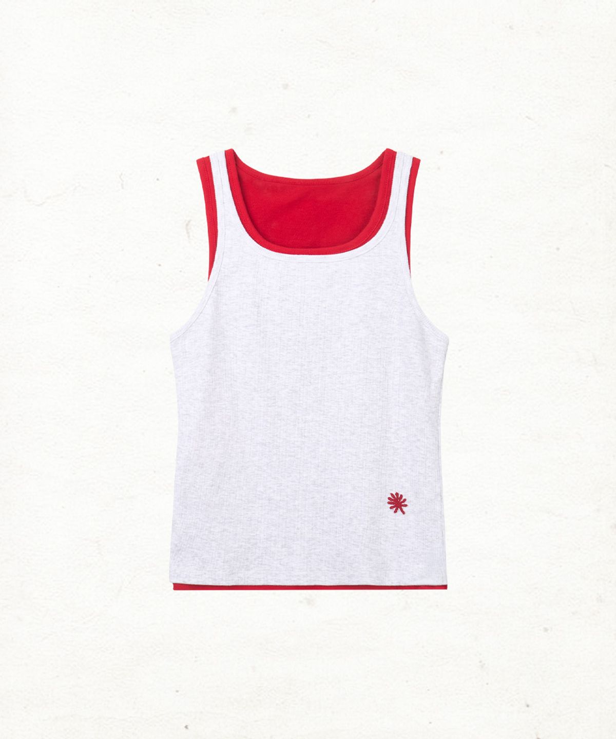 단델(DANDEL) DD layered rib sleeveless (LIGHT GREY)