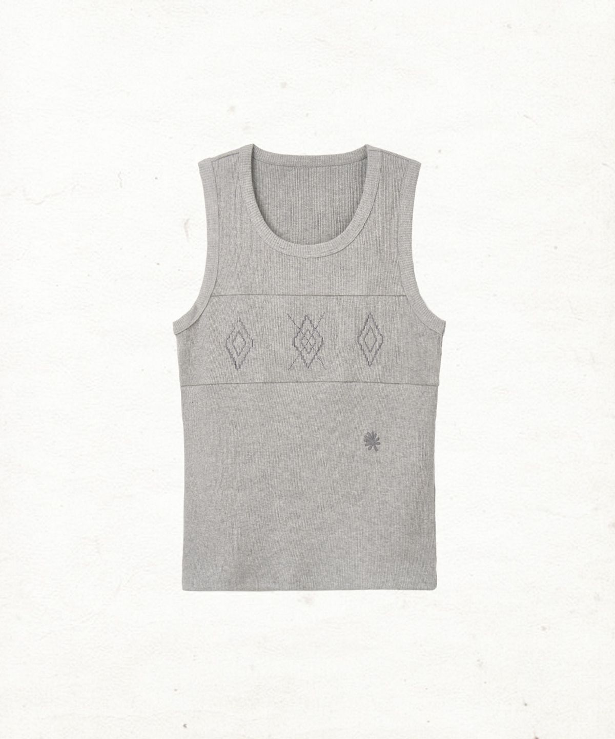 단델(DANDEL) DD argyle stitch sleeveless (GREY)