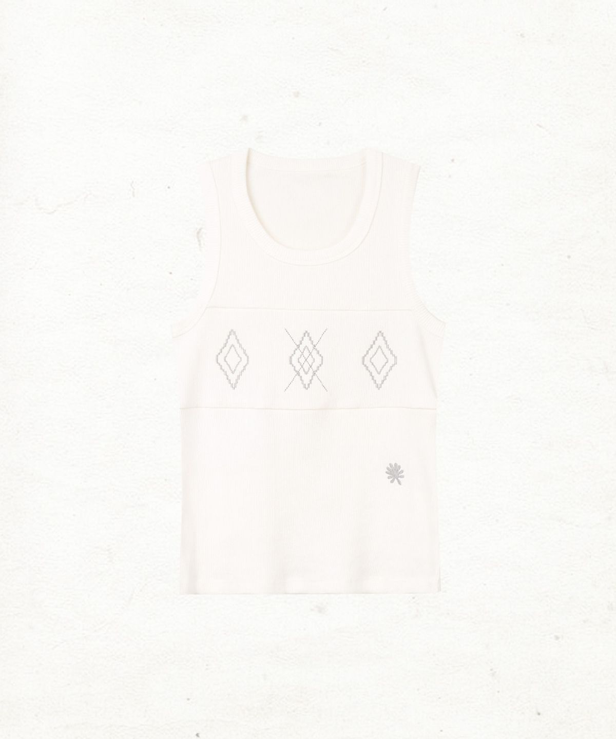 단델(DANDEL) DD argyle stitch sleeveless (WHITE)