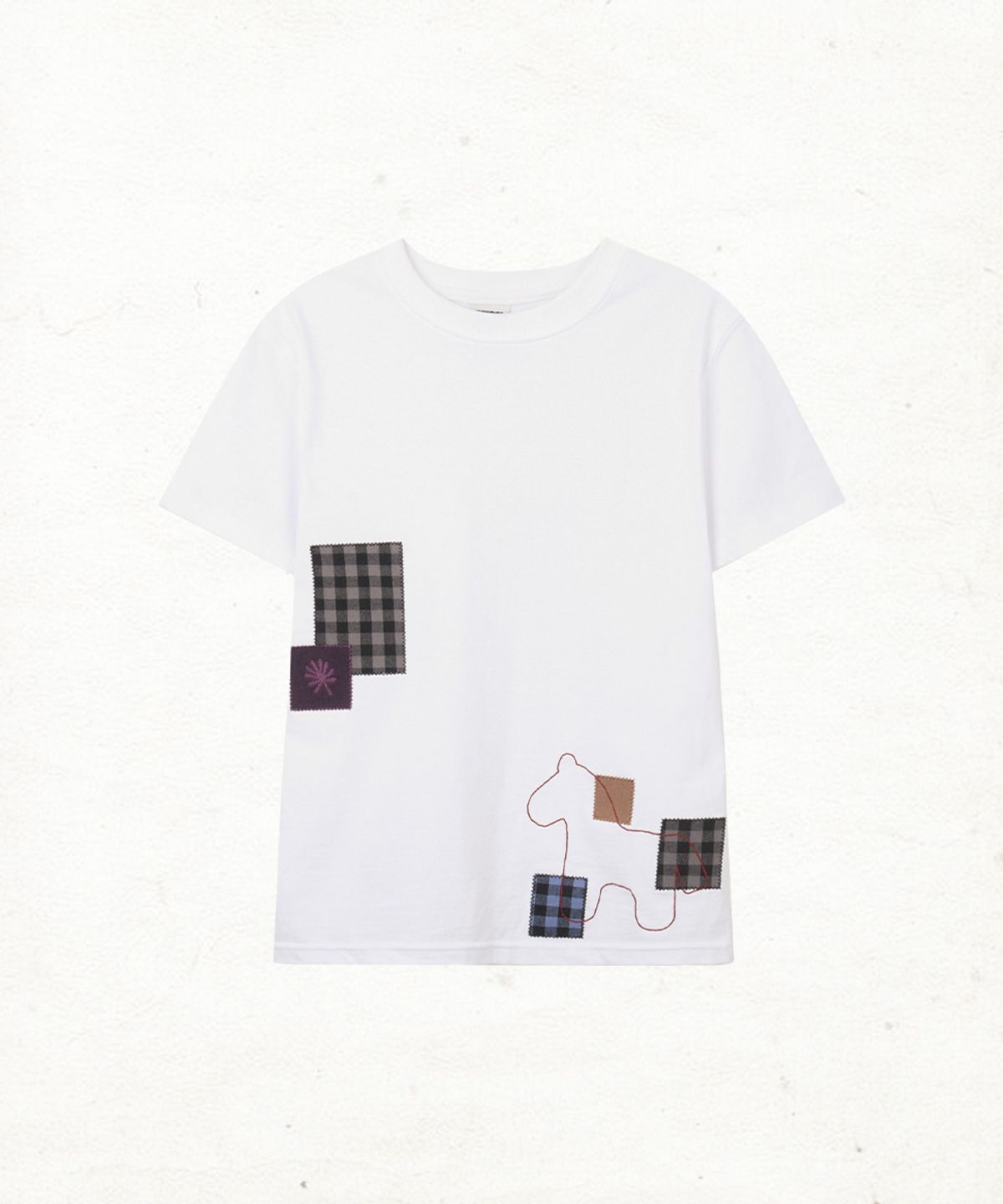 단델(DANDEL) DD patch applique horse tee (WHITE)