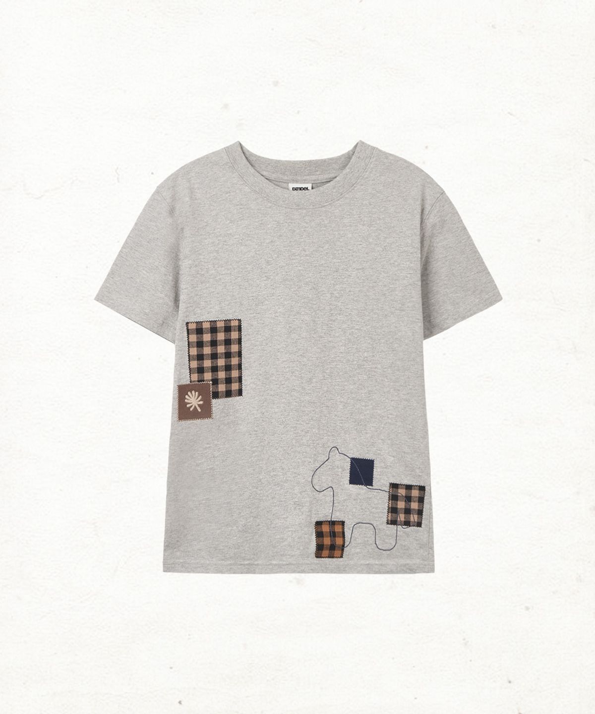 단델(DANDEL) DD patch applique horse tee (GREY)