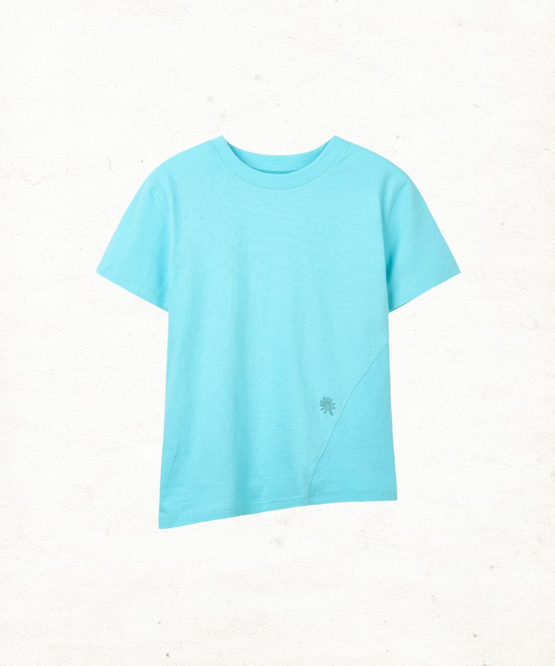 DD asym side rib tee (MINT BLUE)